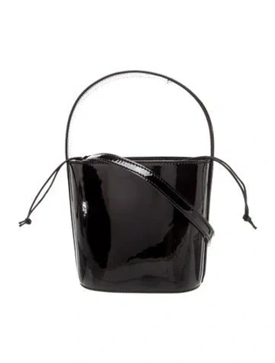 Pre-owned Staud Patent Leather Bucket Bag In Black