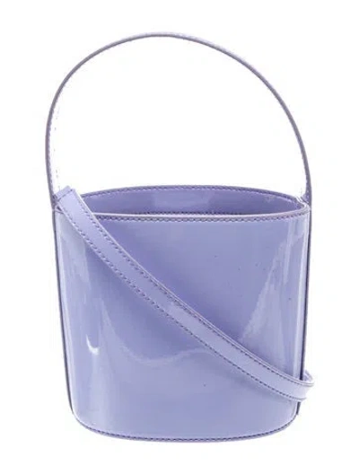 Pre-owned Staud Patent Leather Bucket Bag In Blue