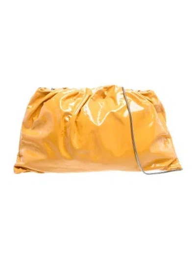 Pre-owned Staud Patent Leather Clutch In Yellow