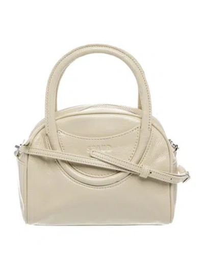 Pre-owned Staud Patent Leather Maude Bowler Bag Mini W/ Tags In Neutrals