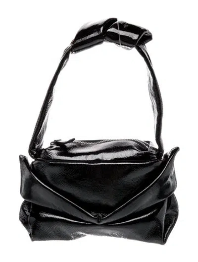 Pre-owned Staud Patent Leather Shoulder Bag In Black