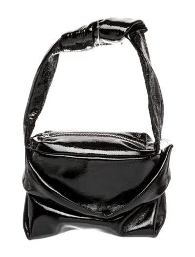 Pre-owned Staud Patent Leather Shoulder Bag In Black