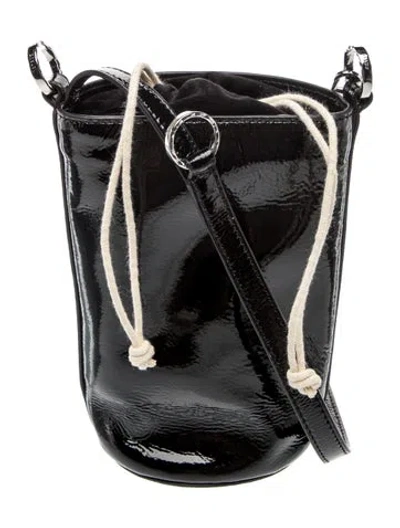 Pre-owned Staud Patent Leather Shoulder Bag In Black