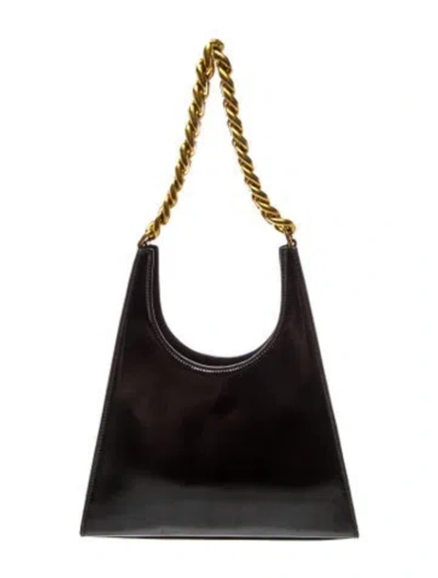 Pre-owned Staud Patent Leather Shoulder Bag In Black