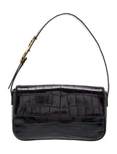 Pre-owned Staud Patent Leather Shoulder Bag In Black