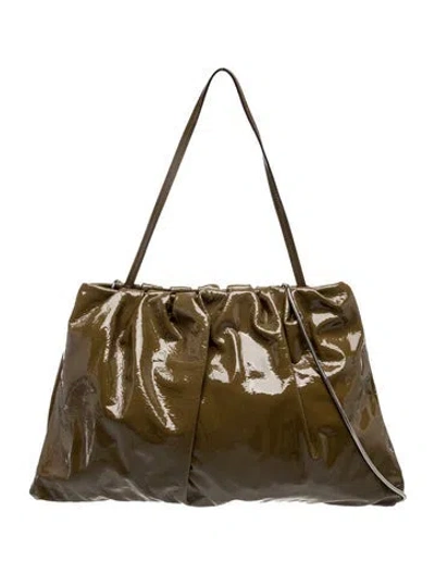 Pre-owned Staud Patent Leather Shoulder Bag In Brown