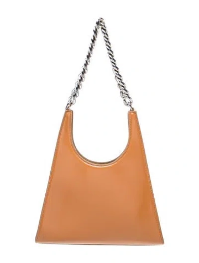 Pre-owned Staud Patent Leather Shoulder Bag In Brown