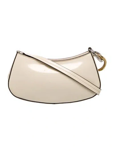 Pre-owned Staud Patent Leather Shoulder Bag In Neutrals