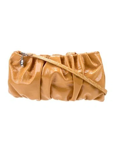Pre-owned Staud Patent Leather Shoulder Bag In Yellow