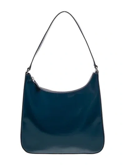 Pre-owned Staud Patent Leather  Ollie Bag In Blue