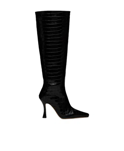 Staud Pattern And Texture High-heeled Boots In Black