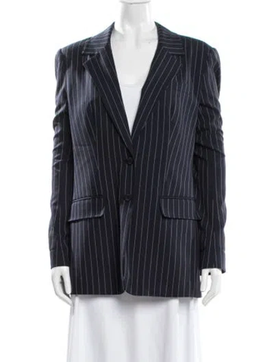Pre-owned Staud Patterned Blazer In Blue