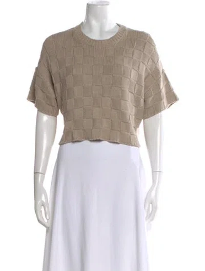 Pre-owned Staud Patterned Crew Neck Sweater In Neutral