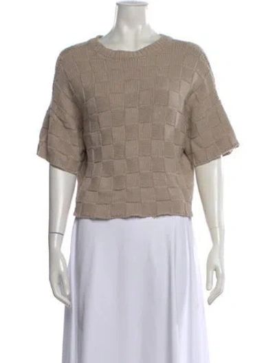 Pre-owned Staud Patterned Crew Neck Sweater In Neutrals