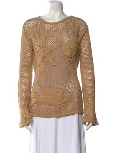 Pre-owned Staud Patterned Crew Neck Sweater In Neutrals