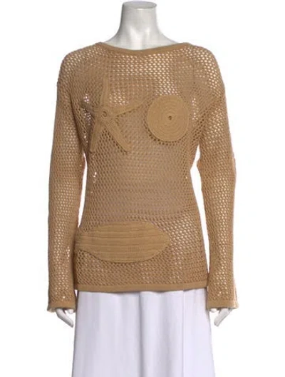 Pre-owned Staud Patterned Crew Neck Sweater In Neutrals
