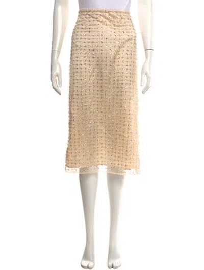 Pre-owned Staud Patterned Midi Length Skirt In Neutral