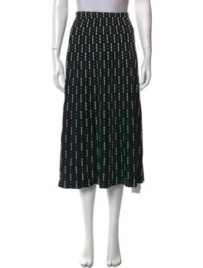 Pre-owned Staud Patterned Midi Length Skirt W/ Tags In Black