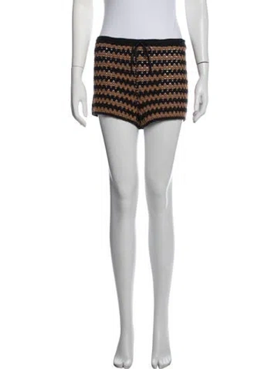 Pre-owned Staud Patterned Mini Shorts In Blue