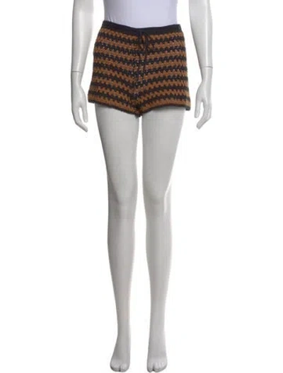 Pre-owned Staud Patterned Mini Shorts In Neutral