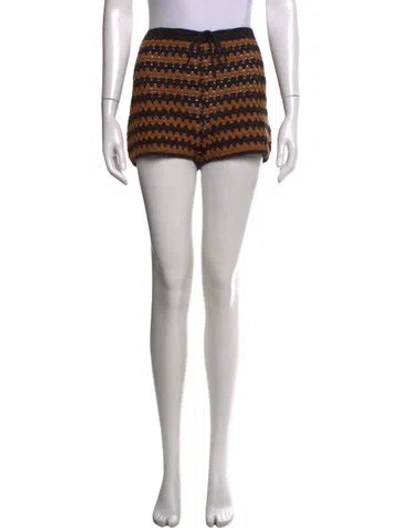 Pre-owned Staud Patterned Mini Shorts In Neutral