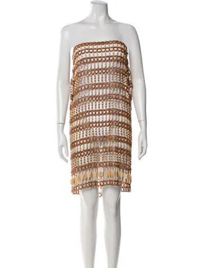 Pre-owned Staud Patterned Mini Skirt In Multicolor