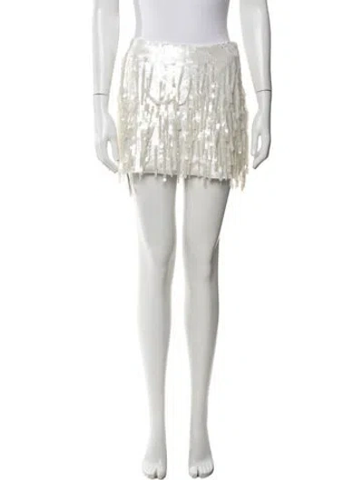 Pre-owned Staud Patterned Mini Skirt In Neutrals