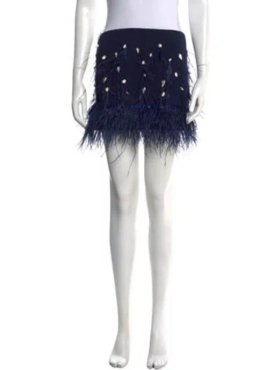 Pre-owned Staud Patterned Mini Skirt W/ Tags In Blue