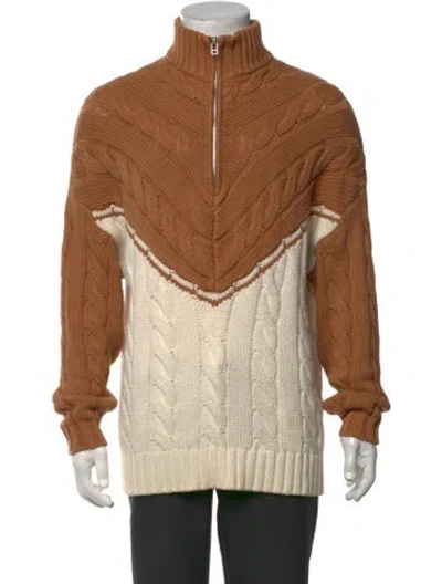 Pre-owned Staud Patterned Mock Neck Pullover In Multicolor