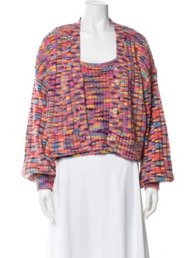 Pre-owned Staud Patterned Set In Pink