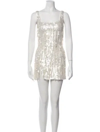 Pre-owned Staud Patterned Square Neckline Top In Neutral