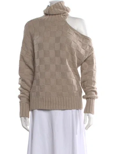 Pre-owned Staud Patterned Turtleneck Sweater In Neutrals