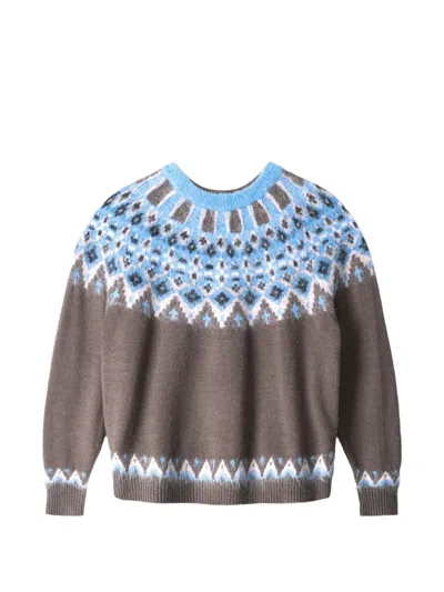 Staud Patterned Zane Sweater In Brown