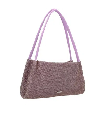 Staud Penny Crystal-embellished Shoulder Bag In Purple