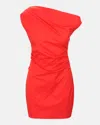 Staud Phare Asymmetric Mini Dress In Cayenne