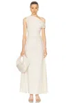 Staud Maxi Phare Cotton Poplin Maxi Dress In Buttercream
