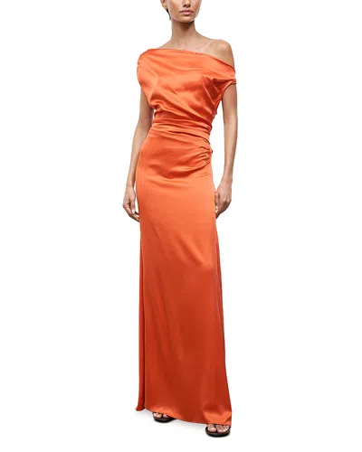 Staud Phare Silk-blend Maxi Dress In Orange