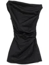 Staud Phare One-shoulder Woven Stretch Cotton Minidress In Black