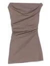 Staud Phare Mini Dress Dark Oak Micro Stripe In Brown