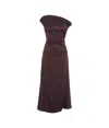 Staud One-shoulder-maxikleid Phare Aus Baumwolle In Merlot