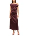Staud One-shoulder-maxikleid Phare Aus Baumwolle In Merlot