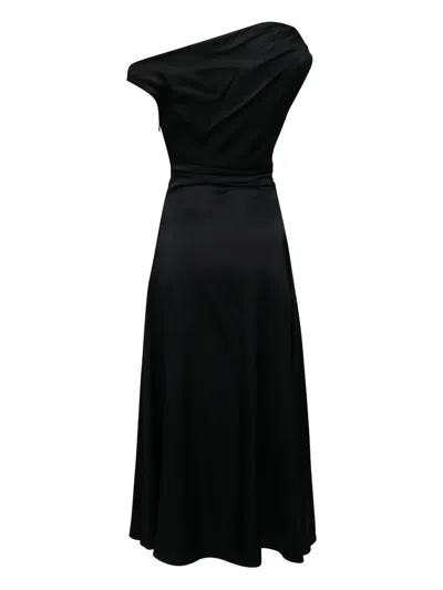 Staud Phare One-shoulder Dress In Black