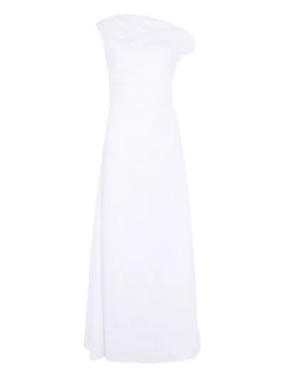 Staud Phare One-shoulder Maxi Dress In White