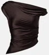 Staud Phare One-shoulder Silk-blend Satin Top