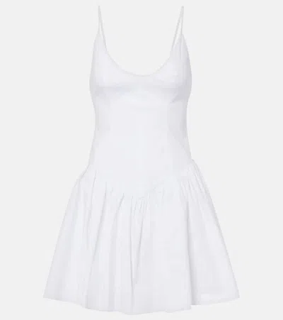 Staud Minikleid Phare Aus Baumwollpopeline In Weiss