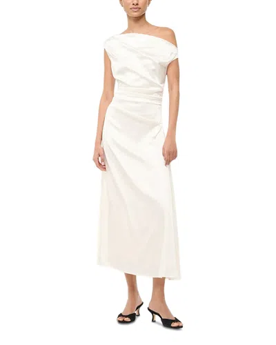 Staud Phare Silk Blend Dress In White