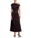 Staud Phare Silk-blend Satin Cocktail Dress In Brown