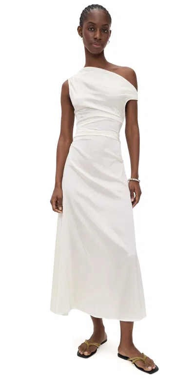 Staud Phare Silk Dress Ivory In White