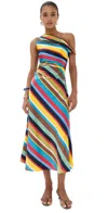Staud Phare Off-the-shoulder Striped Silk Maxi Dress