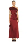 Staud Phare Silk Maxi Dress In Brown